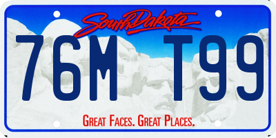 SD license plate 76MT99