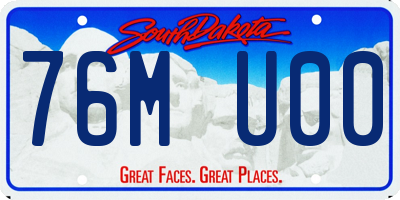 SD license plate 76MU00