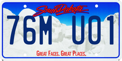 SD license plate 76MU01