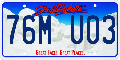 SD license plate 76MU03