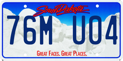 SD license plate 76MU04