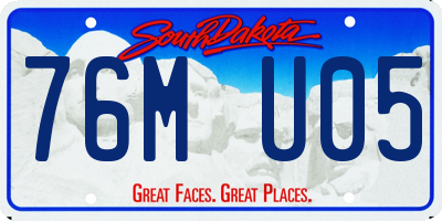 SD license plate 76MU05