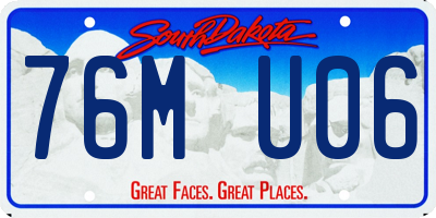 SD license plate 76MU06