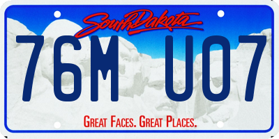 SD license plate 76MU07