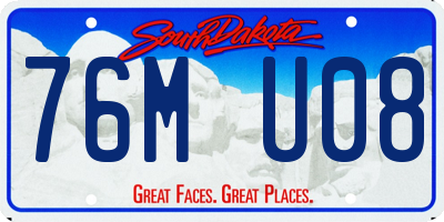 SD license plate 76MU08