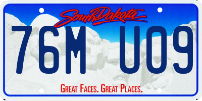 SD license plate 76MU09