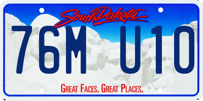 SD license plate 76MU10