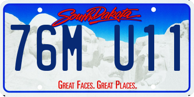 SD license plate 76MU11