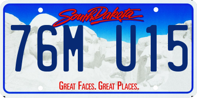 SD license plate 76MU15