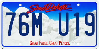 SD license plate 76MU19
