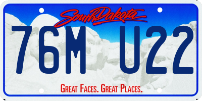 SD license plate 76MU22