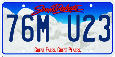 SD license plate 76MU23