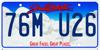 SD license plate 76MU26