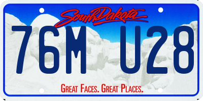 SD license plate 76MU28