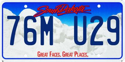 SD license plate 76MU29