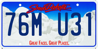 SD license plate 76MU31