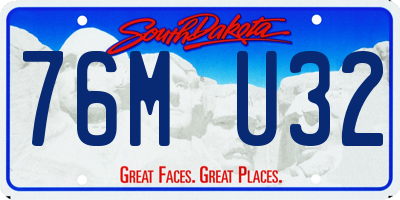 SD license plate 76MU32