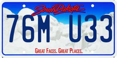 SD license plate 76MU33