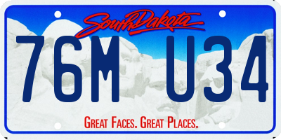 SD license plate 76MU34