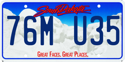 SD license plate 76MU35