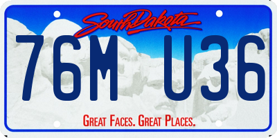 SD license plate 76MU36