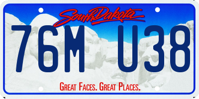 SD license plate 76MU38