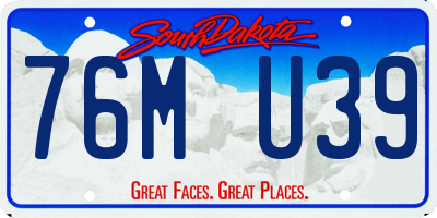 SD license plate 76MU39