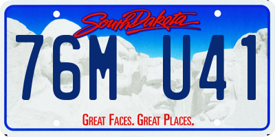 SD license plate 76MU41