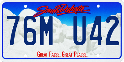 SD license plate 76MU42