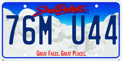 SD license plate 76MU44