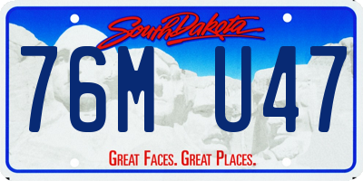 SD license plate 76MU47