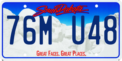 SD license plate 76MU48