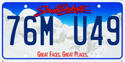 SD license plate 76MU49