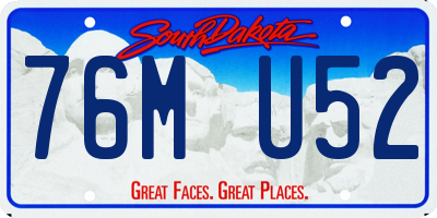 SD license plate 76MU52