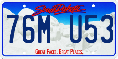 SD license plate 76MU53