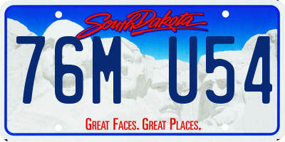 SD license plate 76MU54