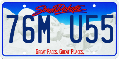 SD license plate 76MU55