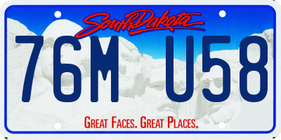 SD license plate 76MU58