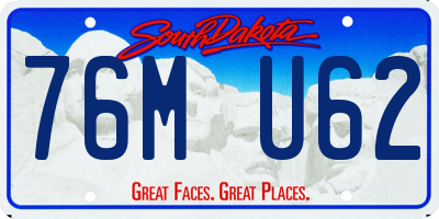 SD license plate 76MU62