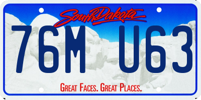 SD license plate 76MU63