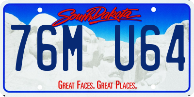 SD license plate 76MU64