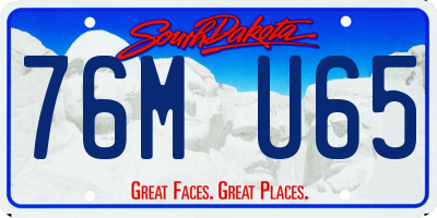 SD license plate 76MU65