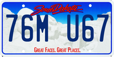 SD license plate 76MU67