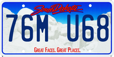 SD license plate 76MU68