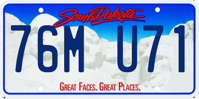 SD license plate 76MU71