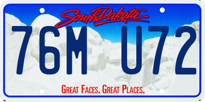 SD license plate 76MU72