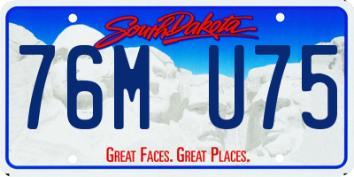 SD license plate 76MU75