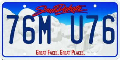 SD license plate 76MU76