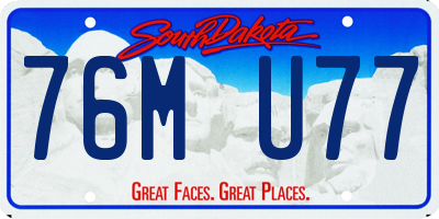 SD license plate 76MU77