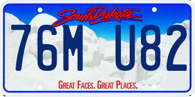 SD license plate 76MU82